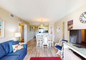 First-Floor, Oceanfront Condo with a Beach View, WiFi, W/D & Shared Pool