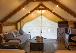 Gorgeous and Fun Glamping Cabin with AC and Kitchenette
