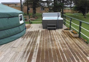 Green Yurt with Hot Tub - Sleeps 3, Parking & WiFi