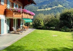 Gstaad , Switzerland skiing from exclusive Rougemont chalet apartment,