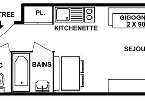 Les Saisies : 2 pièces pour 4 pers, centre station - FR-1-594-149