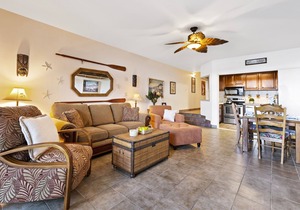 Lush tropical setting steps away from sea breezes
