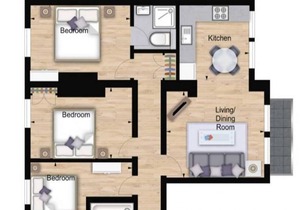 Modern 3 Bed Apartment next to the Park - 210A