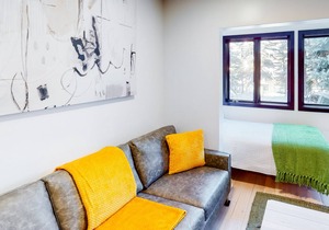 Modern condo with high-speed WiFi, wood-burning fireplace, & private W/D