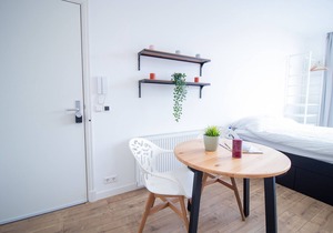 Modern studio with a balcony