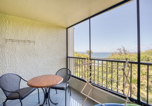 Ocean view condo w/ private lanai, shared pool, & full kitchen!