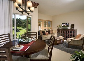 One bedroom at Villas on the Green, Lawrence Welk Resort