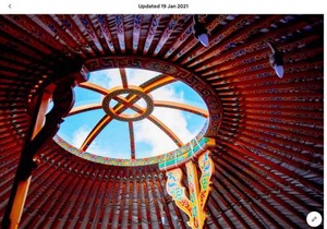 Orange Yurt with Hot Tub- Sleeps 3 Parking & WiFi