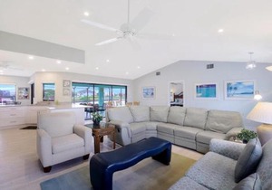 Pet-friendly waterfront home on key lot with view