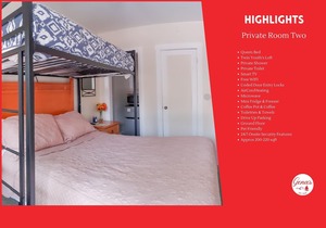 Private Room #2: Queen + Youth Twin Loft & Private Bath