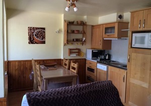 Resort center, 2nd floor, view mountain, balcony, parking, ski locker, 39m², Valloire