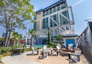 Roll-in Shower, ADA Features in Unique Art Centric Boutique Hotel