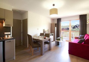 Ski-in/ski-out & foot of the slopes, fitness, terrace, balcony, tv, ski locker, 54m², La Plagne