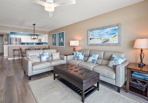Spacious and stylish condo is perfect for a beach getaway full of adventure, relaxation, and fun.