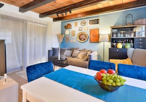 Spend a carefree vacation in this modern furnished vacation home with pool.