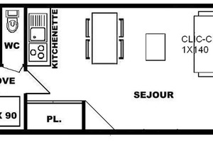 Studio cosy avec alcôve, proche centre des Saisies, balcon sud, 4 pers., classé 2*. - FR-1-594-147