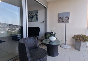 Studio with panoramic sea/city views air cond. wifi parking swimming pool tennis