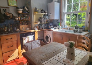 Study or holiday. Close to city, quiet, with trees and river view to the west.