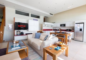 This apartment is a 2 bedroom (s), 2 bathrooms, located in Juan Dolio, San Pedro.