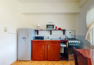 Three vibrant studios w/full kitchens, adult bikes, free WiFi & partial AC
