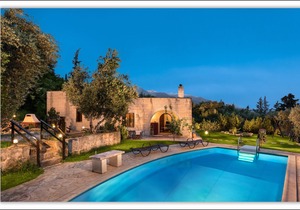 Traditional,Luxury Stone Villa with Pool and View.