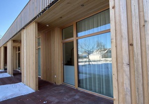 Vacation apartment in new wooden building with open kitchen