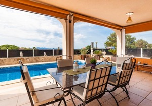Villa with pool and sea views.