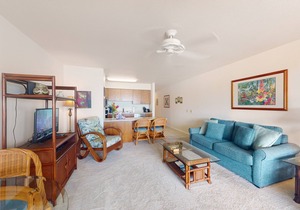 Wailua Bay View condo near surf & sand with pool, ocean views & W/D