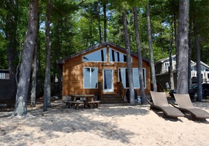 Waterfront cabin with private Sebago Lake Beach
