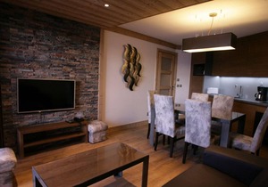 Wifi, 50m from resort center, fitness, swimming pool, sauna, hammam, balcony, tv, ski locker, 45m²