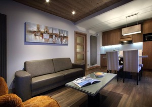 Wifi, 50m from resort center, fitness, swimming pool, sauna, hammam, balcony, tv, ski locker, 110m²