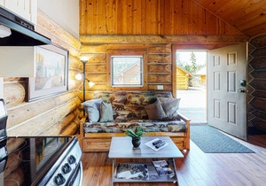 Wilderness resort cabin with deck, full kitchen, complimentary internet