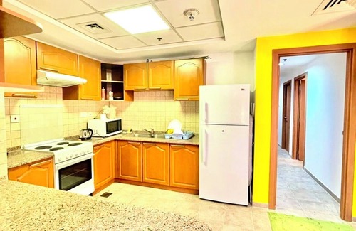 Trade Center Apartment | 1-bedroom with WiFi and fitness room with a shared living area in downtown Dubai