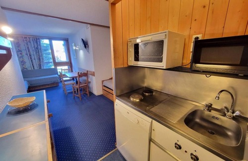 Arc-1800 Apartment | 10m from ski slopes, 4th floor, balcony, tv, 24m², Les Arcs