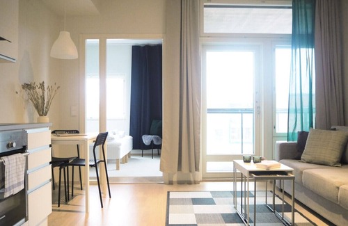 Tampere Apartment | 1BR with Balcony at Ratina next to Lake Pyhäjärvi