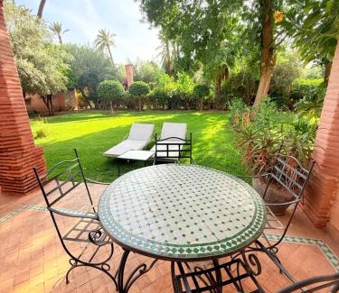 Palmeraie Apartment | 2 - Bed Apartment with Garden & shared Pool - Moroccan - Modern Style