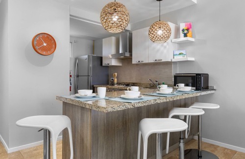 Boegoeroei Condo | 2 bedrooms and 2 baths in a tropical setting. Amazing outdoor spaces and a very convenient location. Less than 2 miles from stunning Eagle Beach and the High-rise hotel district with shopping, casinos and restaurants.