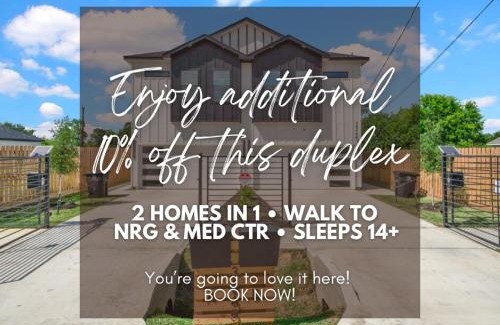 OST - South Union House | 2 Homes in 1 Duplex Walk to NRG and Med Ctr Sleeps 14-20