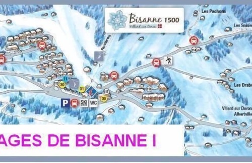 Bisanne 1500 Apartment | 200m from shops, 1st floor, balcony, parking, tv, ski locker, 75m², Les Saisies