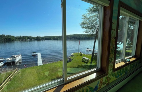 Shutesbury House | 3br Lakefront Oasis in Shutesbury with gas fireplace and 180-deg views!
