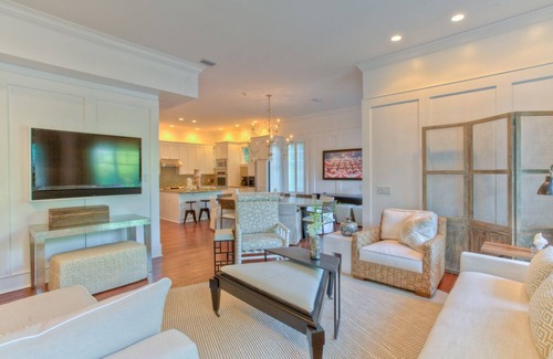 Saint Simons Island House | 4 Level Luxury Cottage on East Beach, Private Pool, Roofdeck, Game Room, Bikes