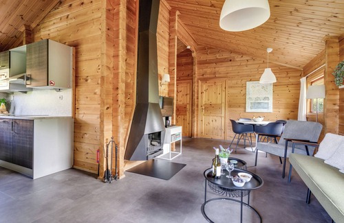 Gramsbergen House | 4-person bungalow with private sauna, veranda, dishwasher and washing machine at park ’t Hooge Holt near Gramsbergen and nature.