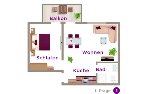 Oberwiesenthal Apartment | 42 m² Apartment ∙ 1 bedroom ∙ 3 guests