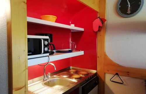 Arc-1800 Apartment | 50m from shops, 2nd floor, view ski slopes, tv, ski locker, 33m², Les Arcs