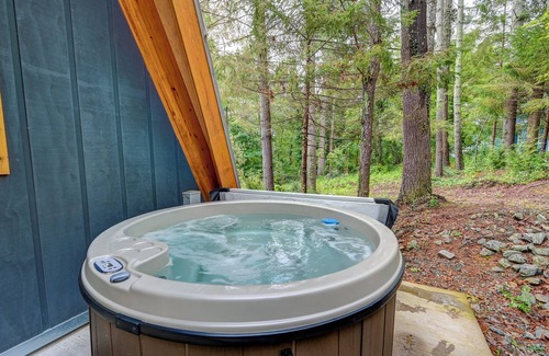Valley Hill House | A-Frame Nest: Modern A-Frame | 3BR + Loft | Hot Tub & Fireplace
