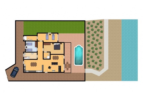 Polis Villa | Achilles Beach Villa Thio: Large Private Pool, Walk to Beach, Sea Views, A/C