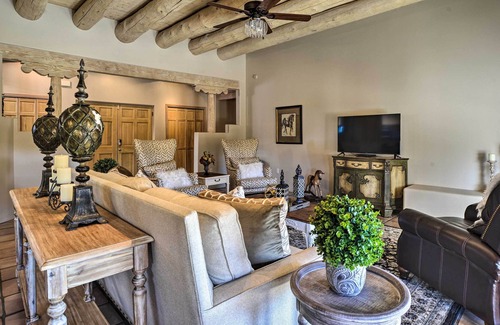 La Cienaga House | Adobe Retreat in Santa Fe w/ Deck & Mountain Views