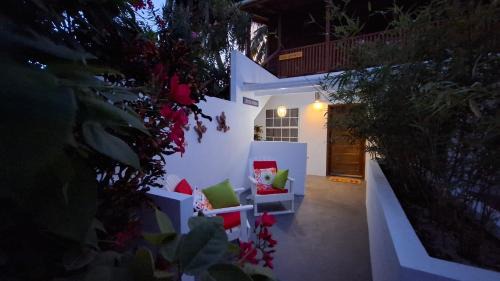 Caye Caulker Apartment | Amanda's Place Green Studio - pool and tropical garden