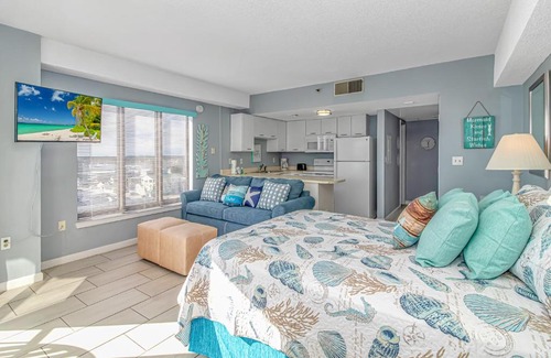 Myrtle Beach House | Angled Oceanfront Studio with Incredible Views! Palace Resort 1003 - Sleeps 4 guests