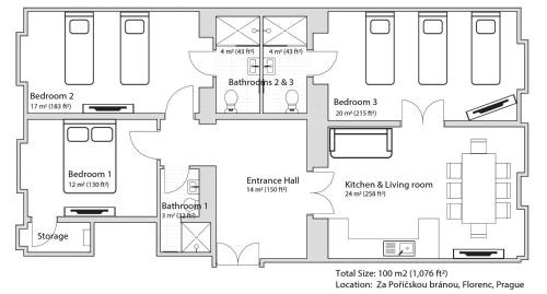 Karlin Apartment | Apartment Florenc with 3-bathrooms & bedrooms